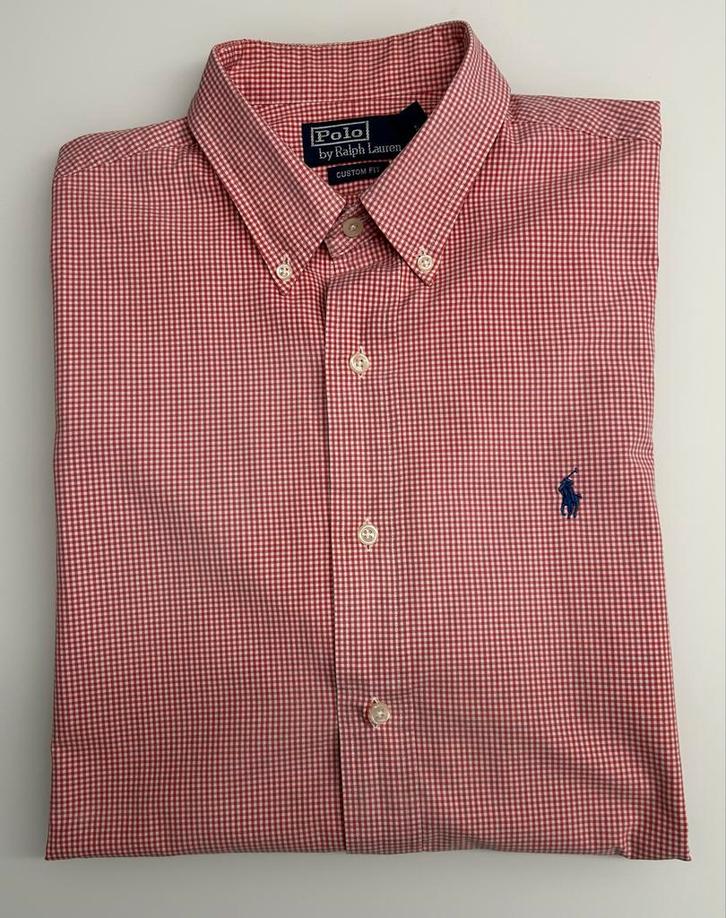 Polo Ralph Lauren Geruit Hemd - Maat M (39) Custom Fit, Kleding | Heren, Overhemden, Zo goed als nieuw, Halswijdte 39/40 (M), Rood