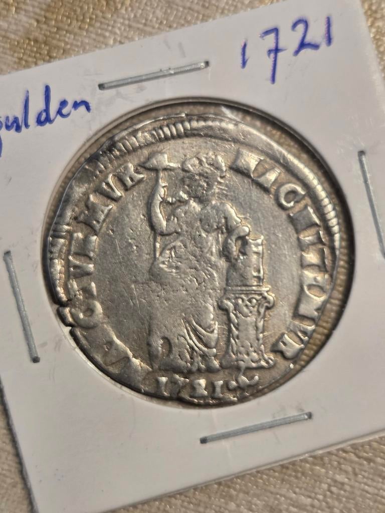 Zilveren munt 1 gulden 1721 - Unieke Munt uit de VOC-periode, Postzegels en Munten, Munten | Nederland, Vóór koninkrijk, Zilver