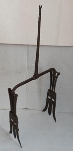 Zeldzame dubbele antiek smeedijzer Palingsteker Elger Aalgee, Ophalen of Verzenden