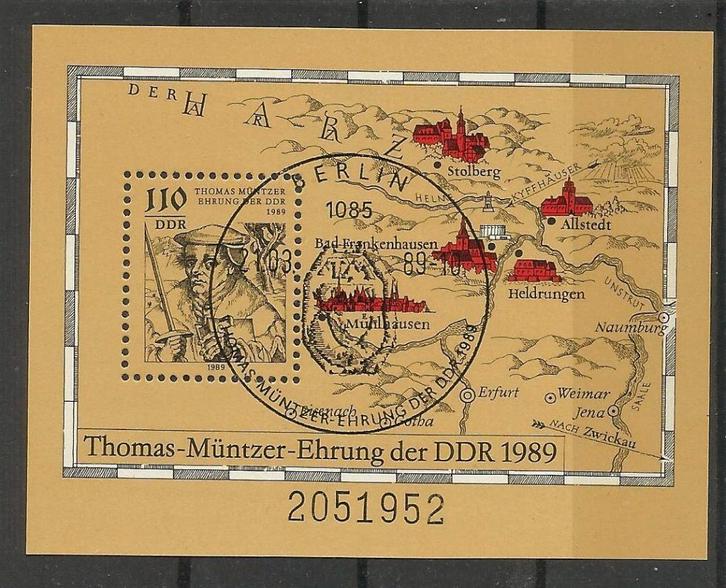 DDR 1989, blok 97, Gestempeld., Postzegels en Munten, Postzegels | Europa | Duitsland, Gestempeld, DDR, Verzenden