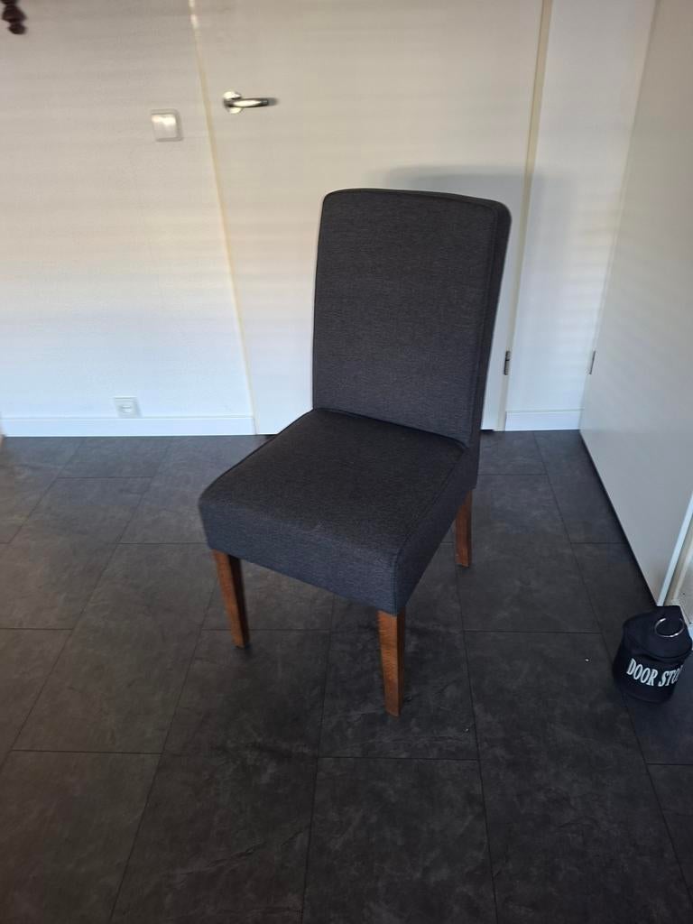 4 eetkamerstoelen stof antraciet, Huis en Inrichting, Stoelen, Ophalen, Grijs, Stof