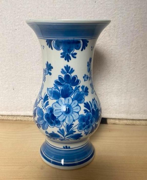 Delfts blauw vaasje - porceleyne fles, Antiek en Kunst, Antiek | Vazen, Ophalen of Verzenden