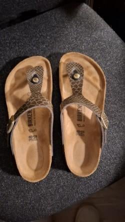 Birkenstock dames maat 38 - olijfgroen slangenprint, Kleding | Dames, Schoenen, Verzenden, Sandalen of Muiltjes, Zo goed als nieuw