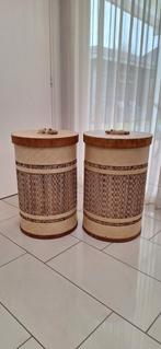 Gevlochten mand met deksel - wasmand/opbergmand, Ophalen, Overige materialen, Minder dan 50 cm, Gebruikt