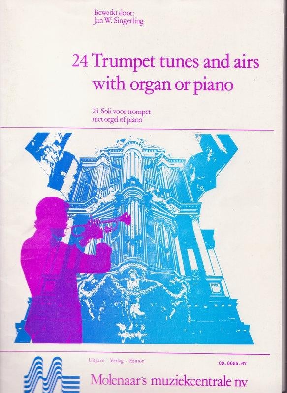 24 Trumpet tunes and airs with organ/piano, Gebruikt, Overige genres, Ophalen of Verzenden, Trompet