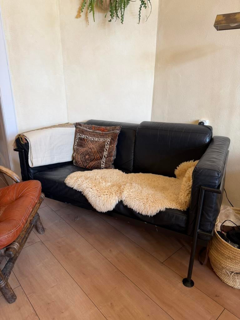 Harvink leren bank, Ophalen, 150 tot 200 cm, Tweepersoons, Zo goed als nieuw