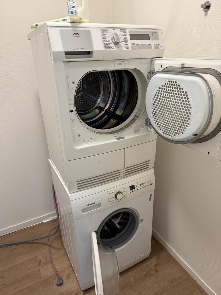 AEG Droger en Siemens Wasmachine, Witgoed en Apparatuur, 6 tot 8 kg, Ophalen, Gebruikt, 85 tot 90 cm