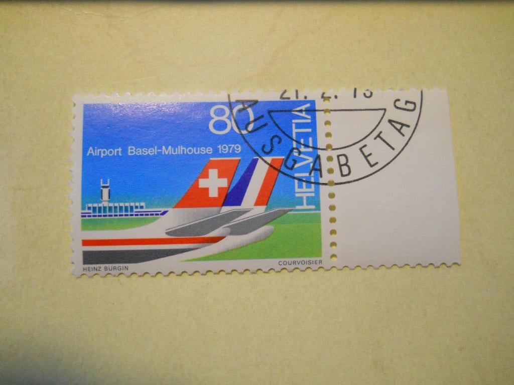 Zwitserland 1979 Flugzeugleitwerke Mi.1153 gestempeld Tab, Ophalen of Verzenden, Gestempeld