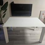 Uitschuifbare eettafel wit (glas), Gebruikt, 200 cm of meer, Rechthoekig, 50 tot 100 cm
