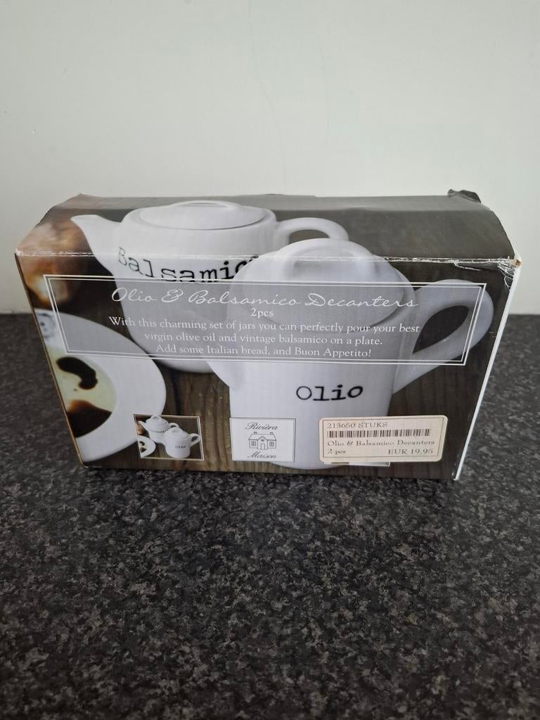 Riviera Maison Olie & Balsamico Set - 12 cm hoog, Ophalen of Verzenden, Zo goed als nieuw