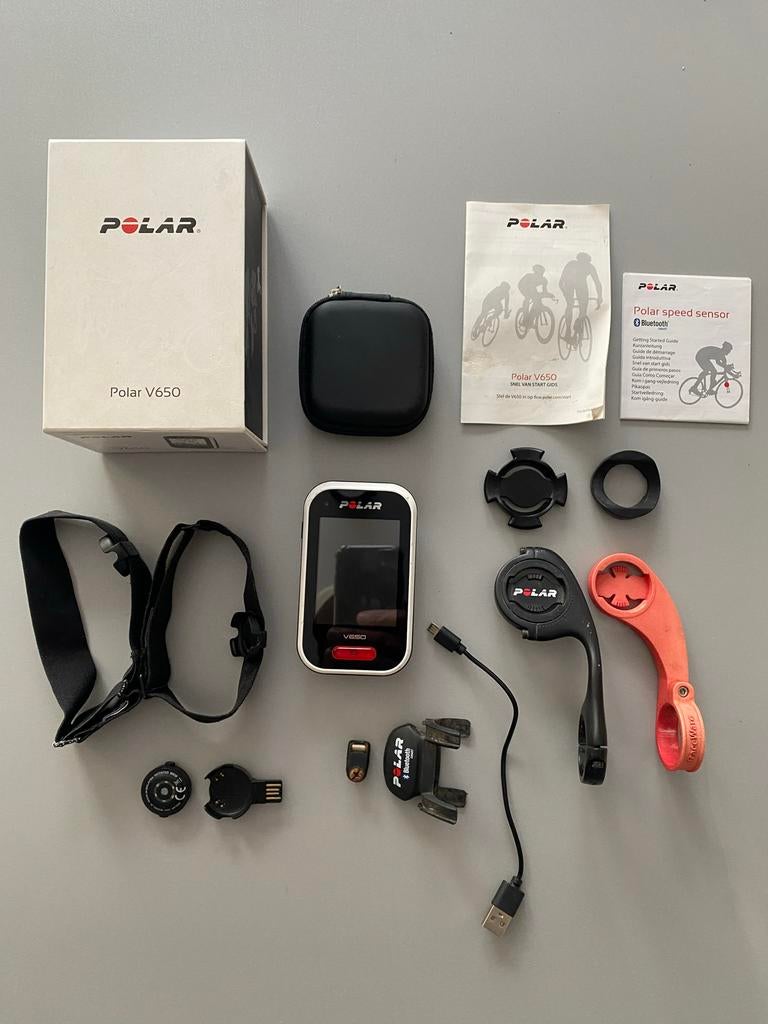 Polar V650 fietscomputer met hartslagmeter en sensor, Ophalen of Verzenden, GPS, Gebruikt