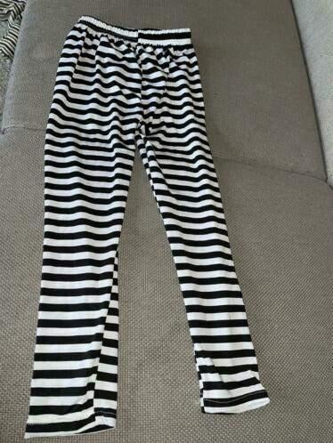 Legging broekje 116 zwart wit zwarte witte broek, Kinderen en Baby's, Kinderkleding | Maat 116, Verzenden, Zo goed als nieuw, Meisje