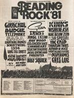 Paginagrote A3 advertentie READING ROCK 1981 Festival KINKS, Ophalen of Verzenden