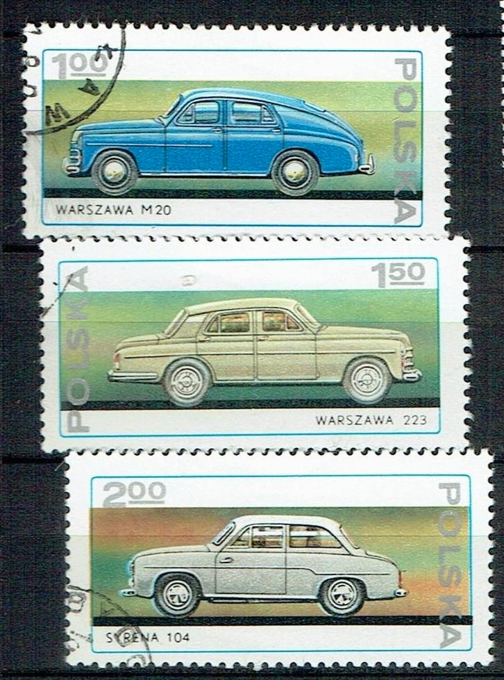 Polen Antieke Automobielen Warszawa Syrena Polonez, Postzegels en Munten, Postzegels | Thematische zegels, Gestempeld, Auto's