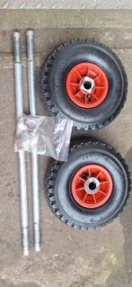 Steekwagenwielen met assen en bevestigingsmateriaal, Ophalen of Verzenden, Nieuw