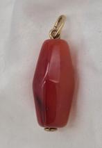 Vintage Carneool Hanger met Gouden Oogje 14 karaat, Gebruikt, Overige voorstellingen, Verzenden, Met edelsteen