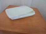 Tupperware platte doos voor vleeswaren, Ophalen of Verzenden, Gebruikt, Wit, Bak of Kom