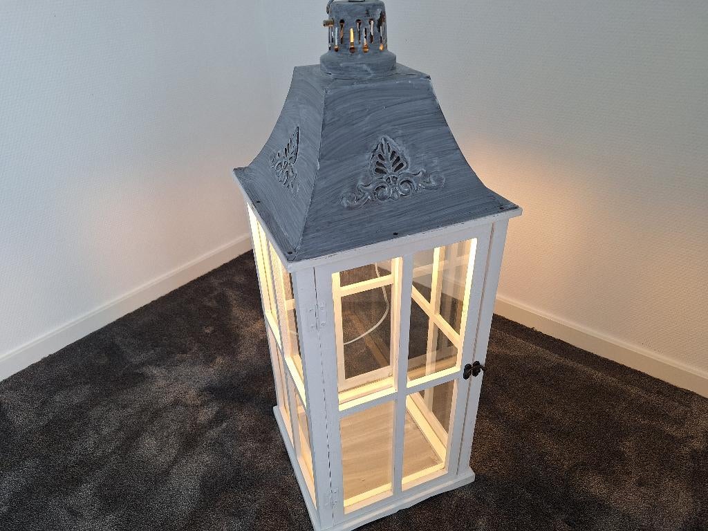 Mooie hoge Lantaarn, Ophalen, Zo goed als nieuw, Glas, 50 tot 75 cm