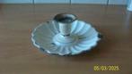 Brocante emaille kandelaar / blaker, Gebruikt, Ophalen of Verzenden, Crème, Metaal