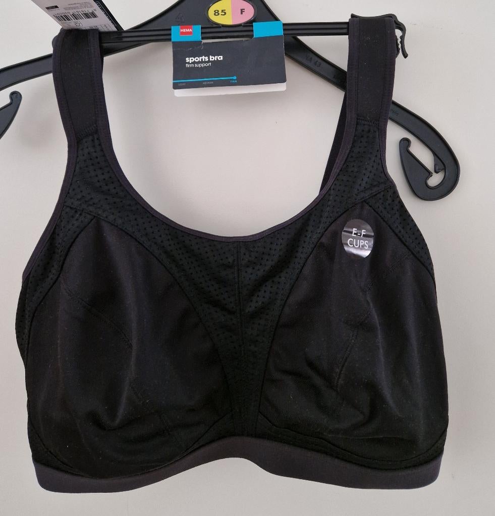 Zwarte sport bh maat 85F (NIEUW) b, Hema, Ophalen of Verzenden, Zwart, BH