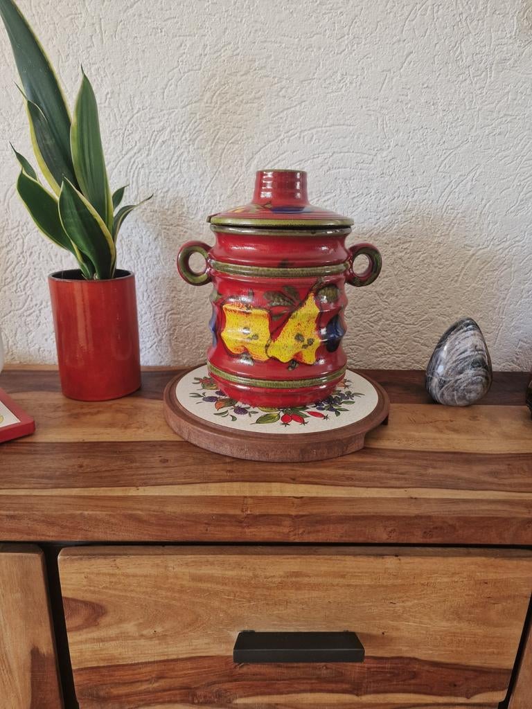 Grote Vintage West Germany Pot met Deksel – Fat Lava – 30 cm, Ophalen of Verzenden