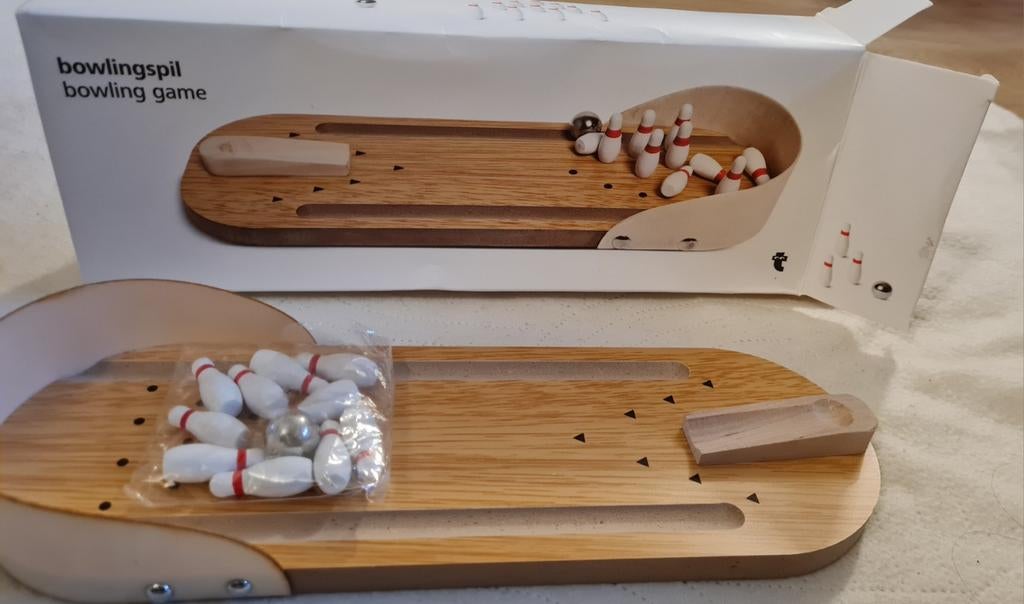 Mini Houten Bowling Spel - Compleet met Kegels en Bal, Een of twee spelers, Ophalen of Verzenden, Nieuw, Onbekend