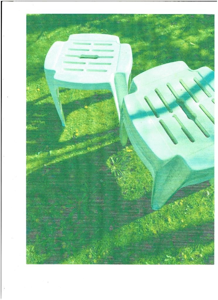 voetenbankje/bijzettafeltje Hartman tuinmeubelen, Tuin en Terras, Ophalen of Verzenden, Gebruikt, Vierkant, Kunststof