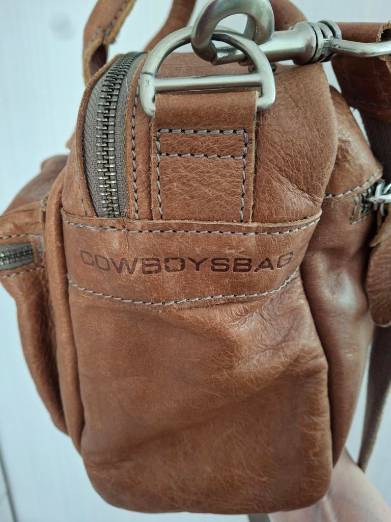 Cowboysbag leren handtas/schoudertas - Bruin, Ophalen of Verzenden