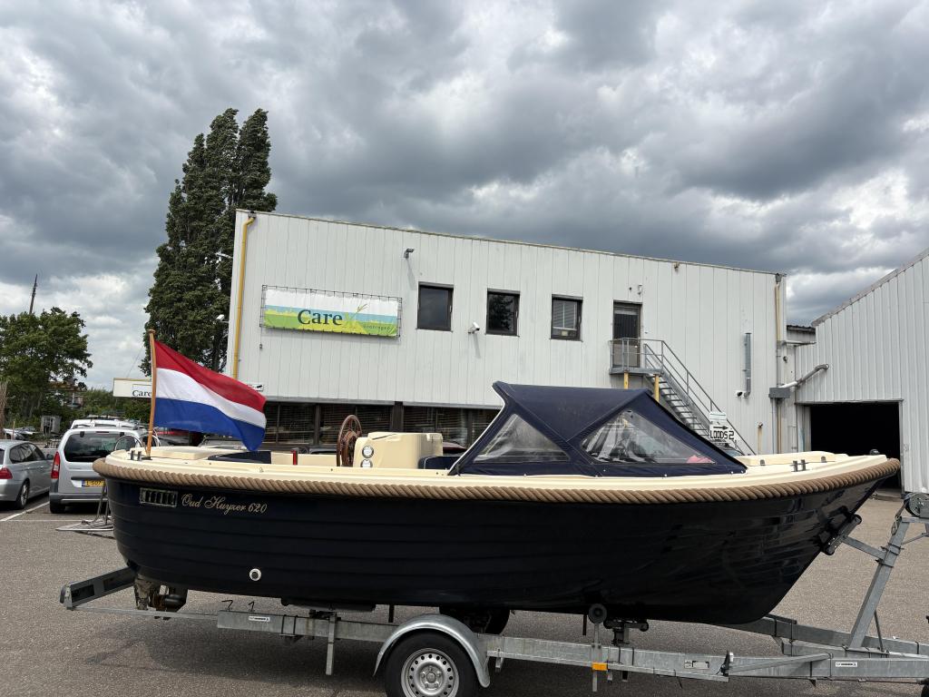 Oud Huijzer 620 + 15pkYamaha (bun) + Zonnedek. Ruimte wonder, 10 tot 30 pk, Gebruikt, 6 meter of meer, Polyester