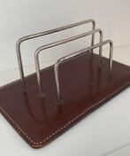 Vintage - design brievenhouder - bruin leer, Ophalen of Verzenden, Zo goed als nieuw