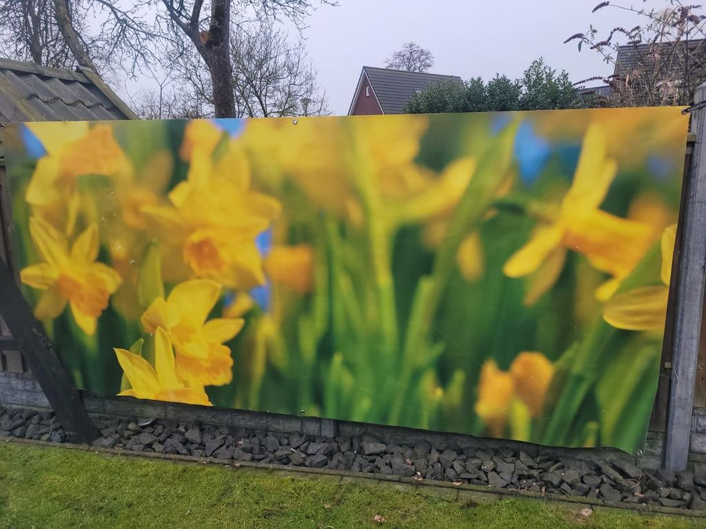 3 tuinposters met afbeelding 380x175 cm, Tuin en Terras, Tuinwanddecoratie, Ophalen, Gebruikt