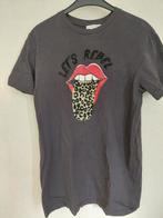 Loavies T-shirt 'Let's Rebel' met luipaardprint tong, Ophalen of Verzenden, Korte mouw, Maat 34 (XS) of kleiner, Grijs