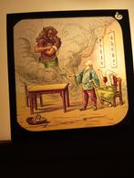 Antieke toverlantaarnplaat: Aladdin en de Geest, Ophalen of Verzenden