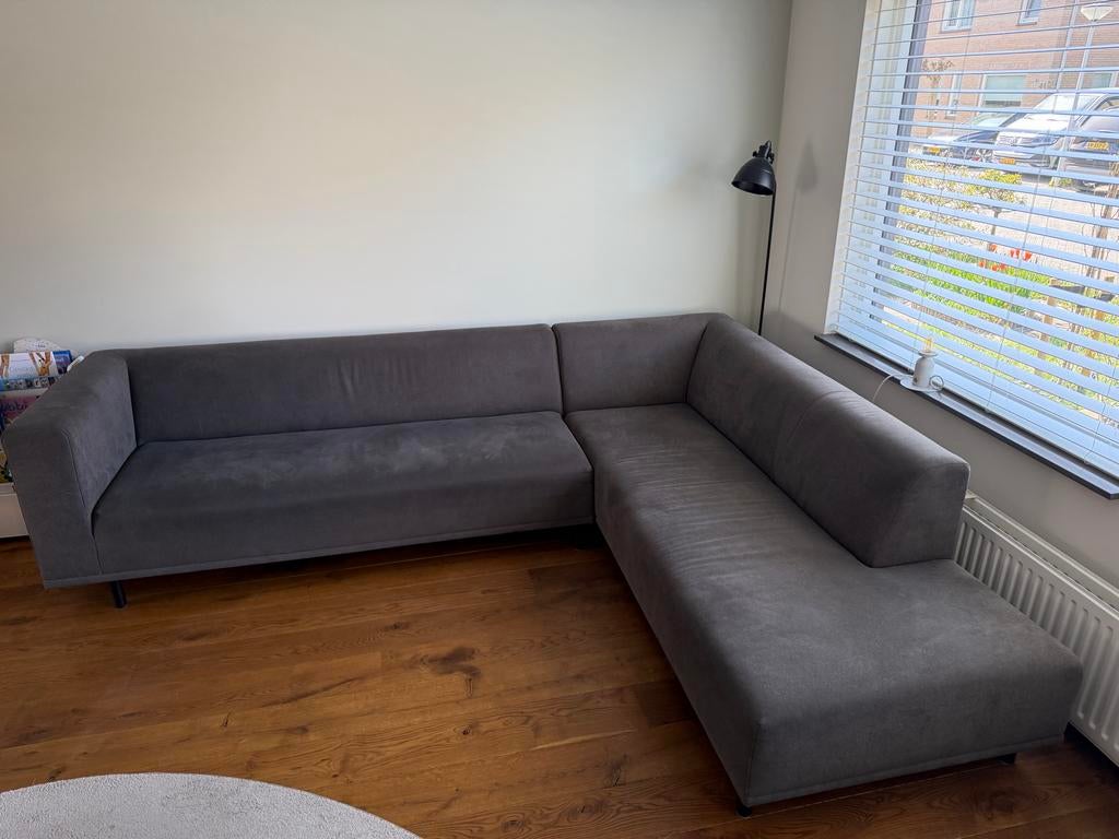 Hoekbank antraciet/groen (Twine 156 Olive) - Afhalen mei, Huis en Inrichting, Banken | Bankstellen, Ophalen, 250 tot 300 cm, Gebruikt