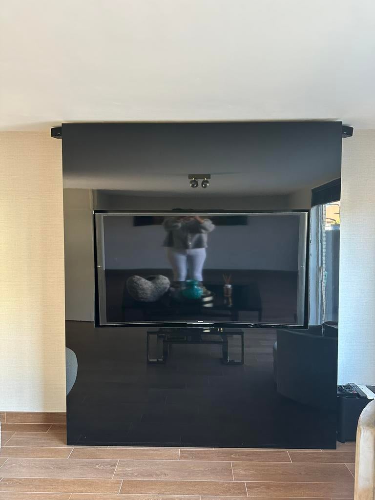 Cinewall Hoogglans Piano Zwart, Huis en Inrichting, Ophalen, 200 cm of meer, Zo goed als nieuw, 200 cm of meer
