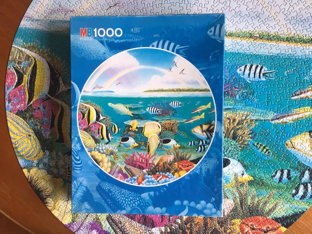 M.B.puzzel.Rond. Exotique. Rainbow Reef. 1000 stukjes., Ophalen, 500 t/m 1500 stukjes, Zo goed als nieuw