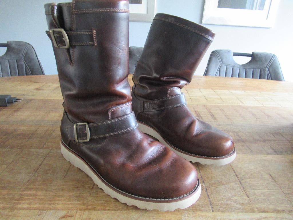 Ugg uggs bruine leren boots laars met bont maat 43, UGG, Bruin, Boots, Ophalen of Verzenden