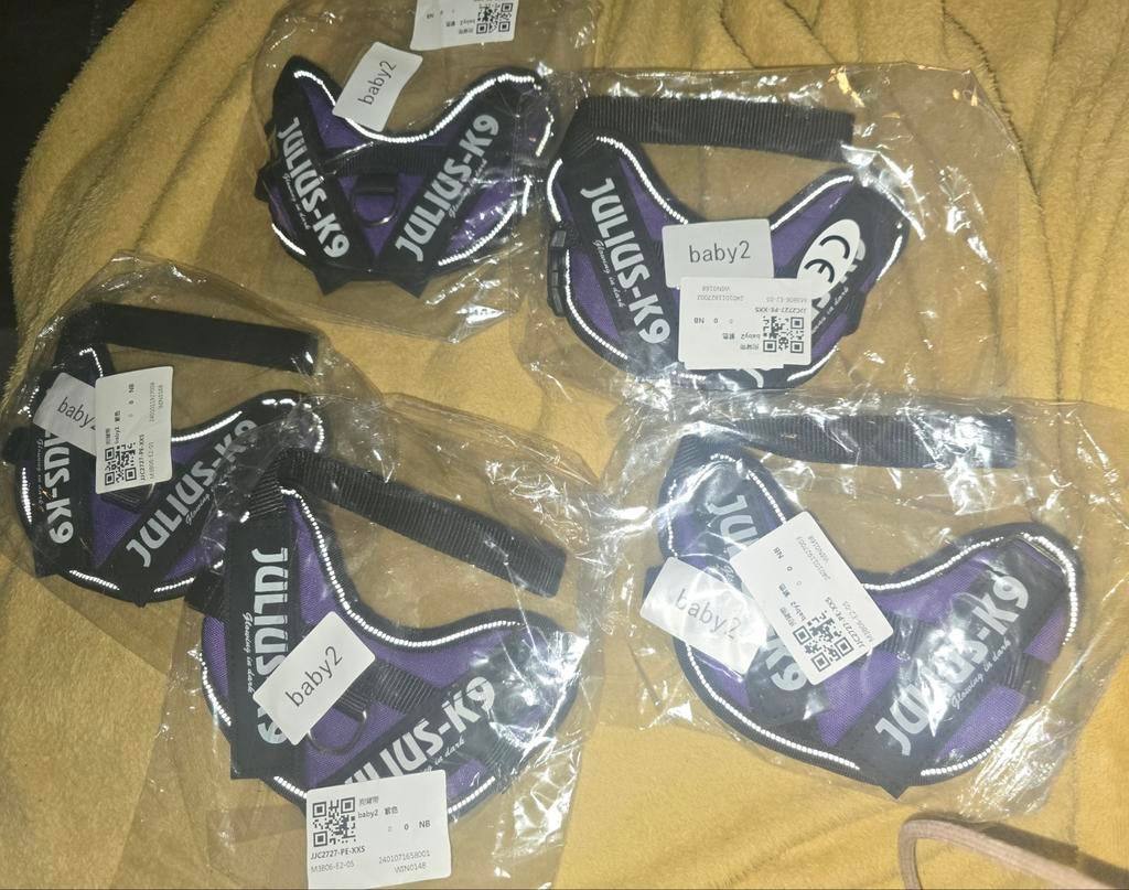 5 paarse nieuwe honden tuigjes (kleine hondjes )maat xxs, Ophalen, Nieuw