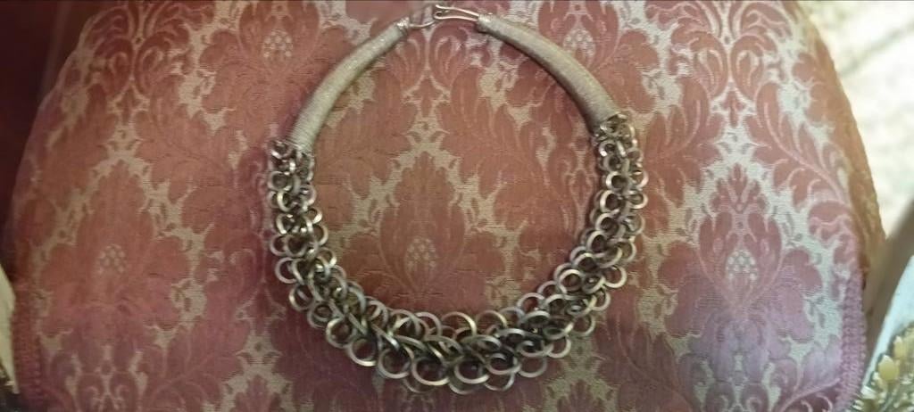 3 zilveren Miao Hmong Halskettingen ,breedte 23 cm ., Ophalen of Verzenden, Zilver