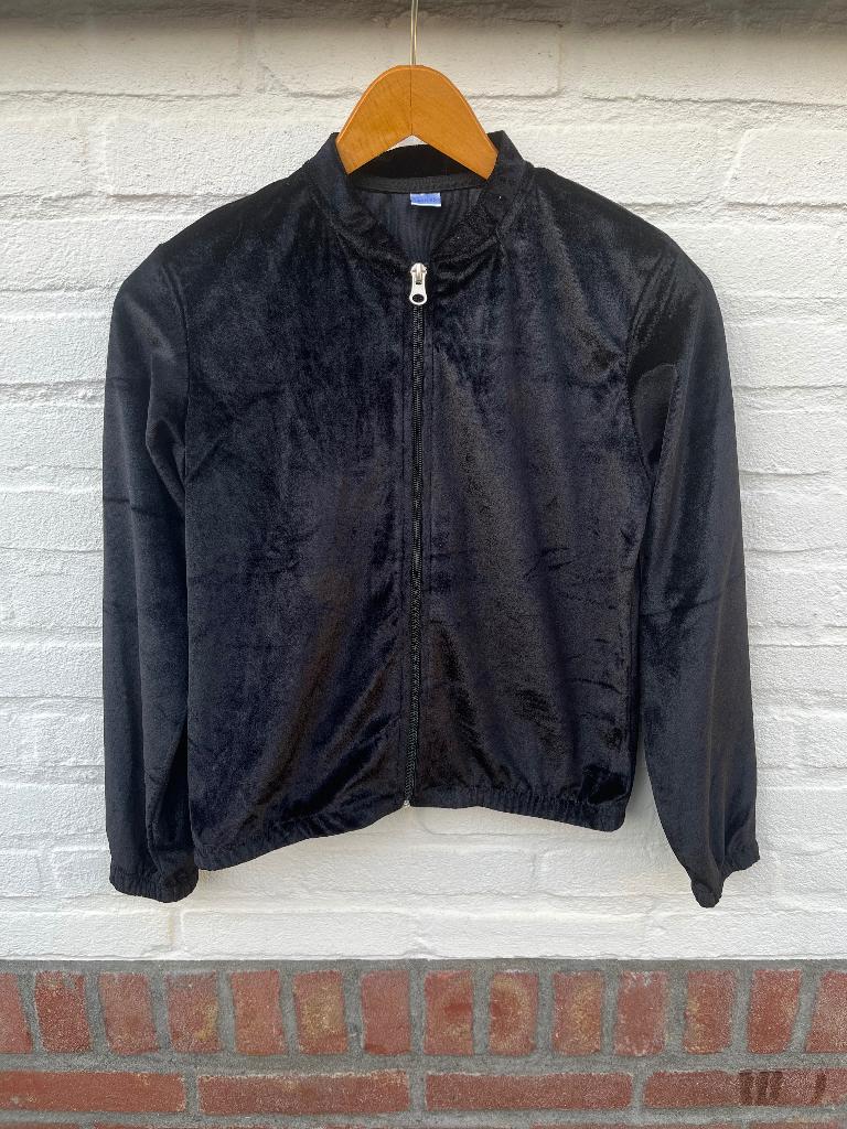 Luxe fluwelen vestje / velvet jasje zwart maat 146/152, Kinderen en Baby's, Kinderkleding | Maat 152, Ophalen of Verzenden, Zo goed als nieuw