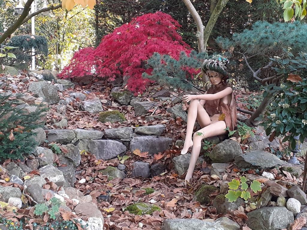 Antieke etalagepop zithoudingWaternimf, Tuin en Terras, Tuinbeelden, Ophalen