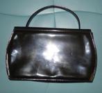 Zwarte lak handtas met deels alcantarastof - Harrie Hendriks, Sieraden, Tassen en Uiterlijk, Tassen | Damestassen, Ophalen of Verzenden