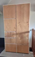 Kledingkast - Wit met Berken deuren, Huis en Inrichting, Kasten | Kledingkasten, 100 tot 150 cm, Modern, Scandinavisch, 200 cm of meer