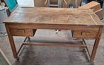 Klassiek massief eiken bureau - opknapper (200x100 cm), Ophalen of Verzenden, Met wielen, Gebruikt, Bureau