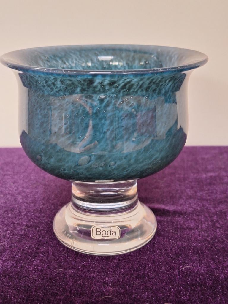 Bertil Vallien- glazen schaal-talatta serie-gesigneerd, Antiek en Kunst, Antiek | Glas en Kristal, Ophalen