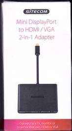 SITECOM CN-347 Mini DisplayPort-naar-HDMI-en-VGA-adapter, Ophalen of Verzenden, Nieuw