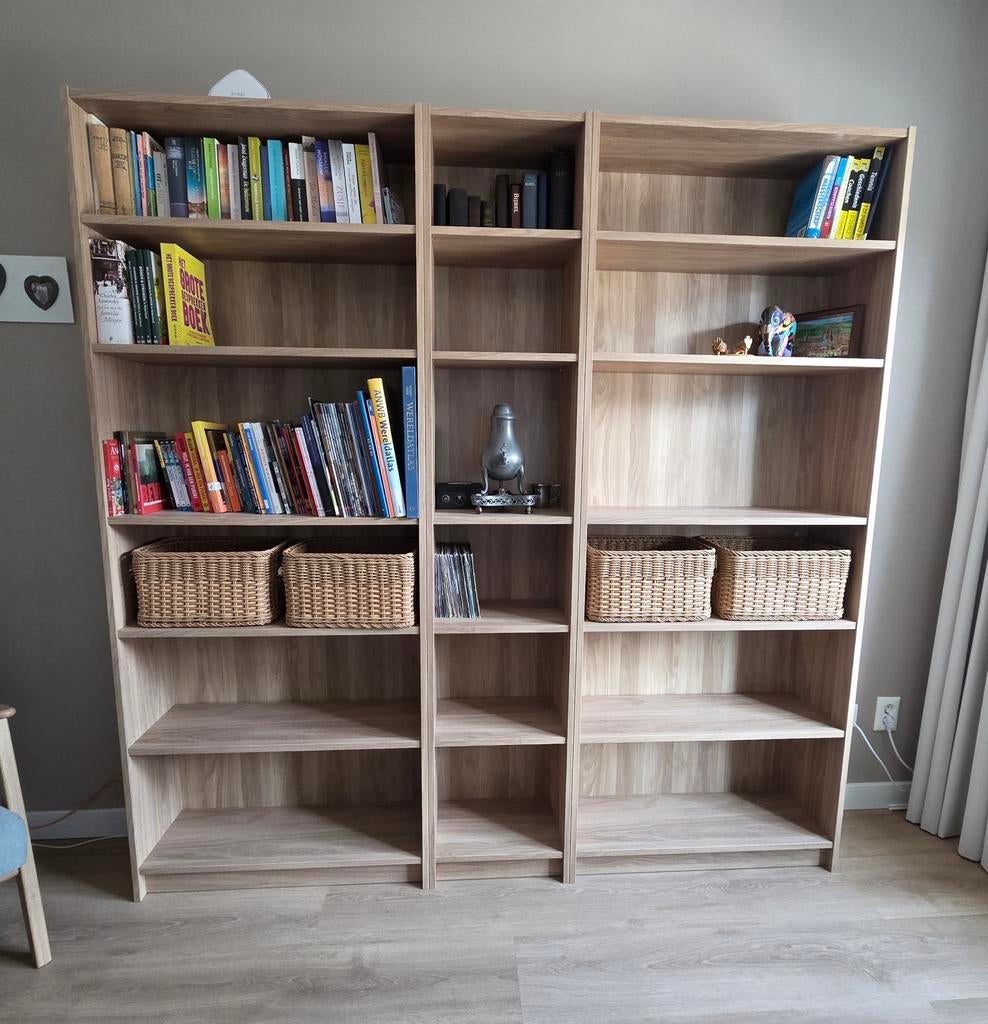 Ikea Billy boekenkasten eikenpatroon, Ophalen, 200 cm of meer, 50 tot 100 cm, Zo goed als nieuw