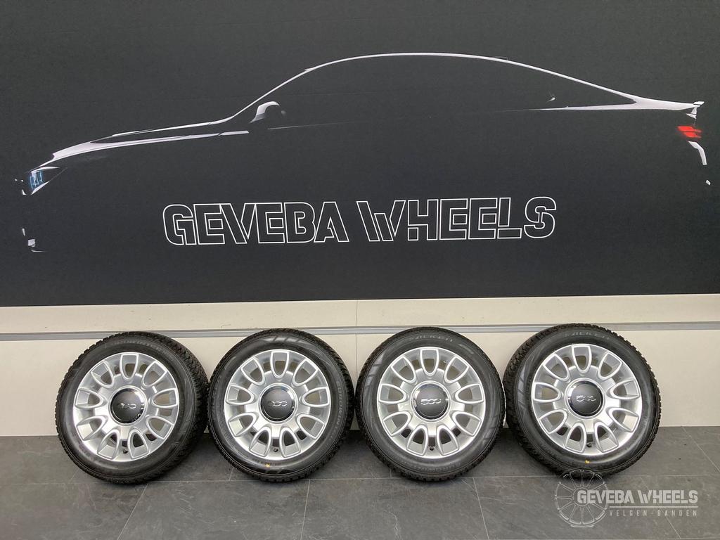 15” originele Fiat 500 velgen + winterbanden 4x98 185/55/15, Auto-onderdelen, Banden en Velgen, Gebruikt, 15 inch, -, -