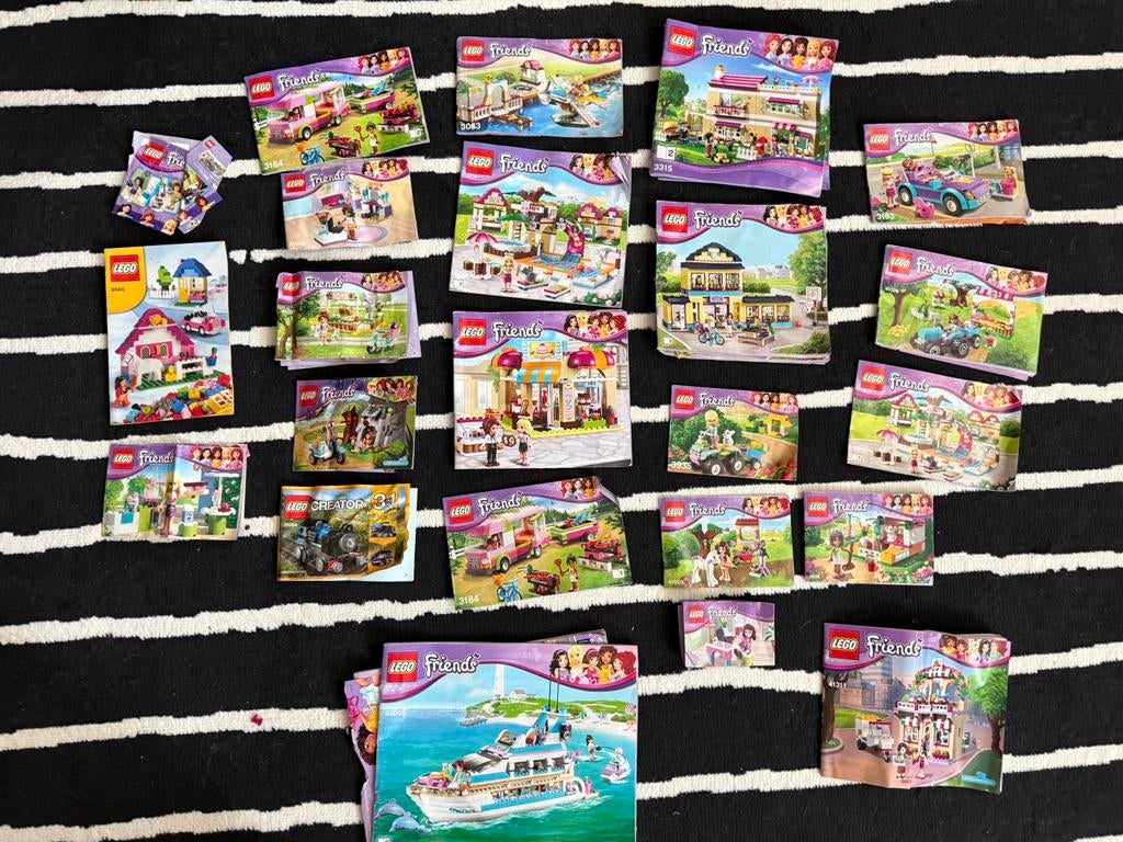 Grote partij Lego Friends met grondplaten en figuren, Gebruikt, Lego, Friends, Ophalen of Verzenden