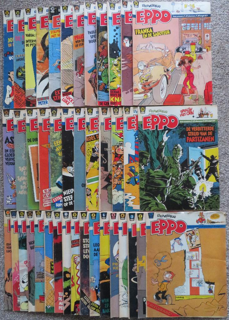 Eppo stripbladen uit 1981, Meerdere stripboeken, Ophalen of Verzenden, Gelezen